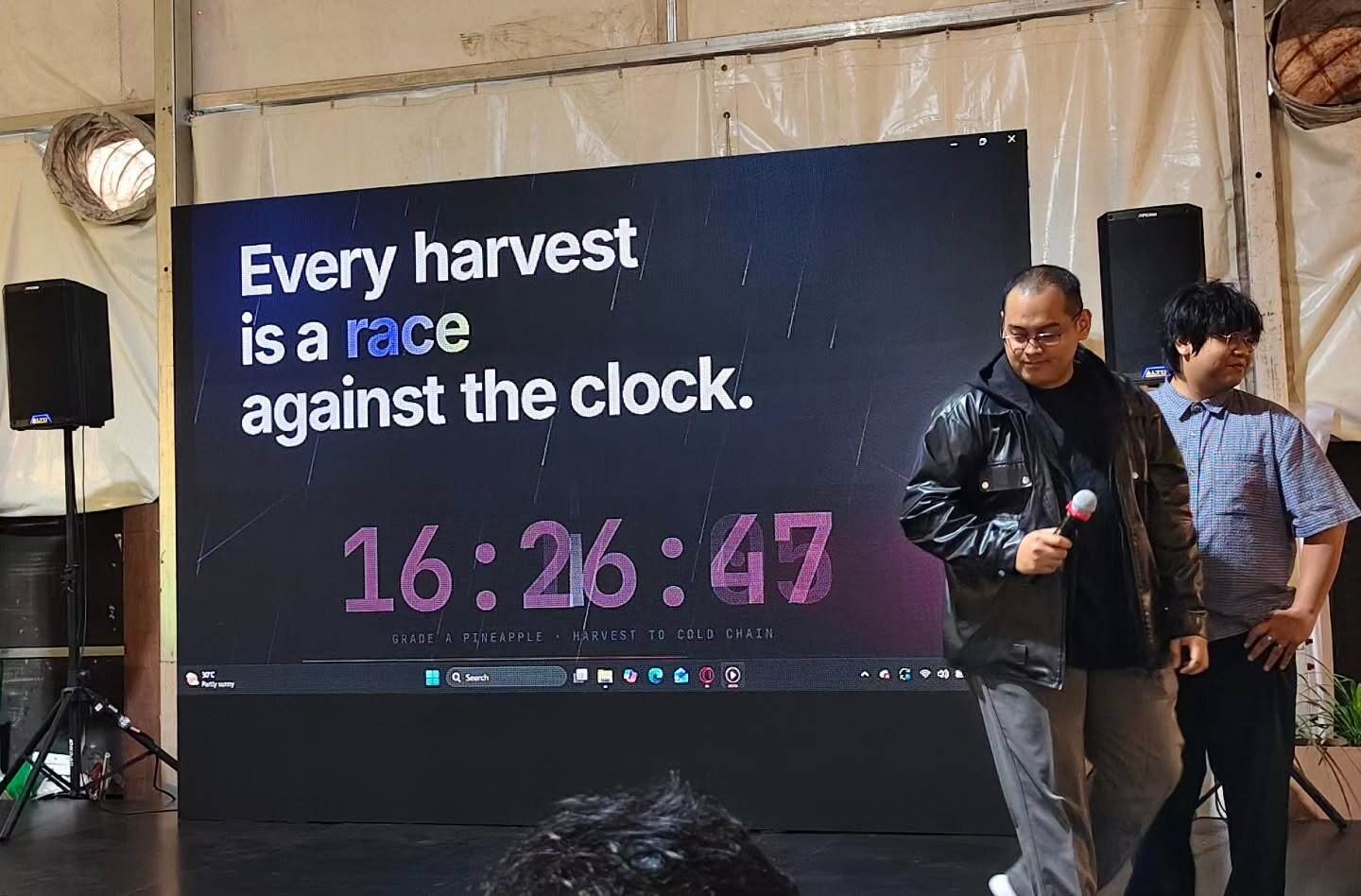 Pitching Haulweft on stage: every harvest is a race against the clock